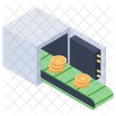 Caja De Seguridad Bitcoin Almacenamiento De Bitcoin Billetera Bitcoin Icono