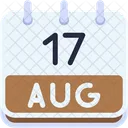 Calendar August Seventeen Icon