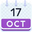 Calendar October Seventeen Icon