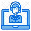 Customer Service Man Laptop Icon