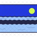 Calm seawater and sun drawing  Icon