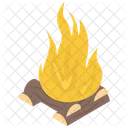 Camp Fire Burning Wood Firewood Icon