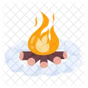 Campfire Bonfire Burning Woods Icon