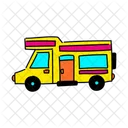 Vibrant Camper Van Illustration Rv Camping Icône