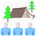 Camping Team Activity Icon