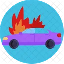 Protest Car On Fire Car Icon