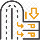 Car Turnaround Area Turning Point Vehicle U Turn Area 아이콘