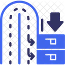 Car Turnaround Area Turning Point Vehicle U Turn Area 아이콘