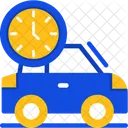 Car With Clock  Icon