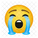 Cara Que Llora Fuerte Emoji Emocion Icono