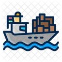 Cargo Ship Maritime Transportation Freighter 아이콘