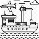 貨物船、委託配送、海上輸送 アイコン