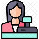 Cashier Cash Register Avatar Icône