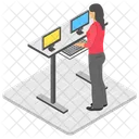 Cashier Saleswoman Cash Counter Icon