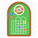 Casino Table Poker Table Roulette Wheel Icon