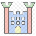 Castle Lineal Color Icon Icon