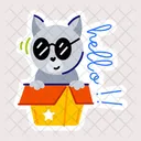 Cool Cat Cat Box Cute Cat Icon