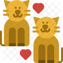 Cat loving couple marriage  Icon