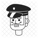 Caucasian man police officer hat  Icon