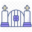 Cemetery Gates Halloween Funeral Icon