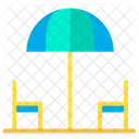 Chairs Umbrella Dinning Area Icon