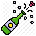 Popping Cork Splashing Champagne Celebration Icon