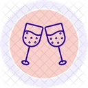 Champagne Glasses Line Icon Icon