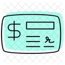 Cheque Color Shadow Thinline Icon Symbol