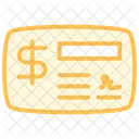 Cheque Duotone Line Icon Symbol