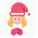 Chica Gorro De Navidad Muneca Icono