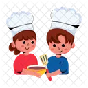 Children Cooking Sibling Cooking Sibling Bond Icon