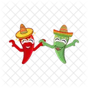 Mexico Chilli Character Icon