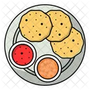 Puri Chole Indian Traditional Dish Icon