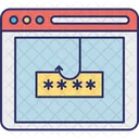 Cibercrimen Acceso Con Contrasena Pirateria De Contrasenas Icono