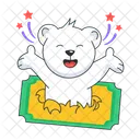 Cute Bear Happy Bear Circus Ticket Symbol