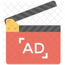 Clapperboard Video Ad Icon