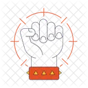 Raising Hand Cletching Fist Fist Icon