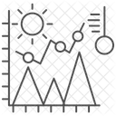Climate Graph Thinline Icon Icône