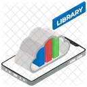 Digitale Bibliothek E Books Bildungs Cloud Symbol