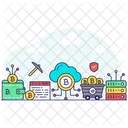 Cloud Btc Cloud Bitcoin Cloud Cryptocurrency Icon