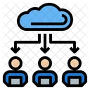 Cloud Connected Employee  Icon