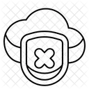 Cloud Shield Rejected Data Storage Icon