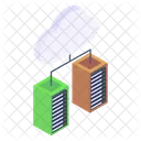 Cloud Servers Cloud Storage Cloud Data Icon