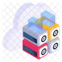 Cloud Servers Cloud Storage Cloud Data Icon