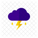 Cloud With Fall Rain And Lightning  Icon