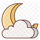 Cloudy Night Cloudy Moon Icon