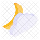 Cloudy Night Nighttime Night Sky Icon