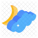 Cloudy Night Nighttime Night Sky Icon