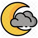 Cloudy Night Moon Cloud Icon