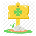 Leprechaun Sign Clover Sign Clover Signboard Icon